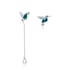 Bird Crystal Pearl Earrings - Green