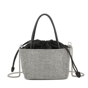 Diamond single-shoulder slung basket-style tote bag