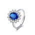 Ocean Heart Gemstone Inlaid Ring - Blue