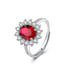 Ocean Heart Gemstone Inlaid Ring - Red