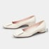 Women's Pumps Square Buckle Rhinestones Low Heel Pumps - White