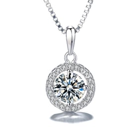 Double Ring Sparkling Diamond Necklace