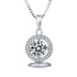 Double Ring Sparkling Diamond Necklace - sliver