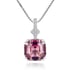 Square rhinestone pendant necklace - Purple