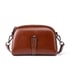 Cow Leather crossbody small square bag - Dark Brown