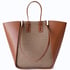 Spliced commuting tote bag with one shoulder crossbody - Brown