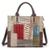 Genuine leather handbag with patchwork ethnic style retro women's tote bag - Multicolour