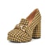 Chunky Heel Platform Loafer Heels - Yellow