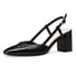 Two Tone Cap Toe Slingback Heels - Black