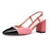 Two Tone Cap Toe Slingback Heels - Pink