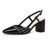 Two Tone Cap Toe Slingback Heels - ColorBlack