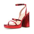 Chunky heel strapy platform heel sandals - Red