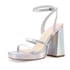 Chunky heel strapy platform heel sandals - Colorful Sliver