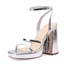 Chunky heel strapy platform heel sandals - Sliver