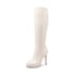 Stiletto heel platform knee high boots - White
