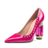 Women Bridal Pointed Toe Chunky Block High Heel Crystal Pumps - Roes Red