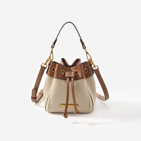 Drawstring Contrast Color Mini Bucket Bag