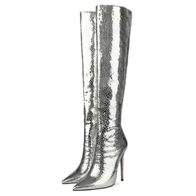 Sliver Sequin Sexy Stiletto Knee High Boots