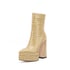 Platform chunky heel ankle boots - Green