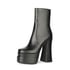 Platform chunky heel ankle boots - Black
