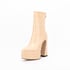 Platform chunky heel ankle boots - Nude