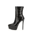 Pointed toe platform stiletto ankle boots - Black