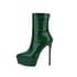 Pointed toe platform stiletto ankle boots - Green