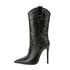 Vintage Pattern Ankle Boots - Black