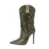 Vintage Pattern Ankle Boots - Green