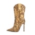 Vintage Pattern Ankle Boots - Brown