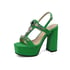 Womens Jeweled Platform Sandals Block Heels Sandals - Green