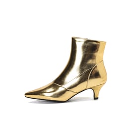 Metallic Kitten Heels Ankle Boots