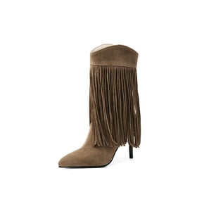 Fringe Stiletto Ankle Boots