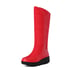 Womens Knee High No Heel Snow Boots - Red