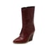 Womens Ankle Chunky Heels Pointed Toe Stone pattern Snake Boots With Zipper - Wine Red