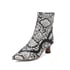 Womens Ankle Kitten Heels Pointed Toe Snake Boots With Zipper - Snake