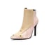 Womens Ankle Stiletto Heels Pointed Toe Splicing Stone pattern Snake Boots With Zipper - Pink
