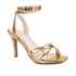 Women High Stiletto Heels Open Toe Sandals With Buckle - Gold