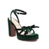 Women High Block Heels Platform Open Toe Sandals With Buckle Black Size 5 - Green
