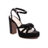 Women High Block Heels Platform Open Toe Sandals With Buckle Black Size 5 - Black