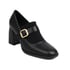 Women Square Toe Block Heels Pumps With Square Buckle - Black