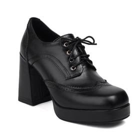 Women Square Toe Block Heels Pumps With Lace Up