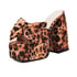 Cute Bows Slip On Platform Mules Heels - leopard