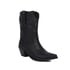 Womens Western Cowboy Ankle Chunky Heels Pointed Toe Boots - Black
