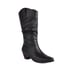 Womens Western Cowboy Knee High Chunky Heel Pointed Toe Boots - Black