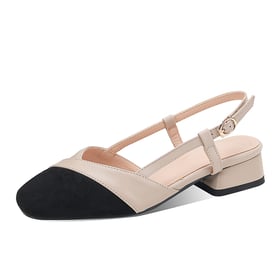 Slingback Flats Square Toe Low Heel