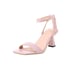 Women Kitten Heels Open Toe Sandals With Buckle - Pink
