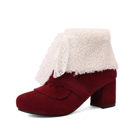 Winter Snow Boots  Faux Suede Fur Christmas Boots