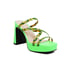 Colorful Strappy Platform Heels Slide Sandals - Green