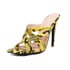 Women Stiletto Heels Pointed Toe Open Toe Snake Pattern Sandals - Yellow